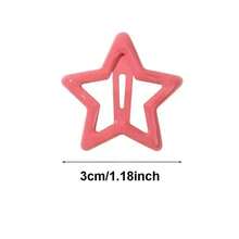 50/100pcs Cute Hollow Star Hair Clips, Colorful Dopamine Style, Sweet Y2K Aesthetic Hair Accessories, Fashion Hair Clips, Assorted Colors - Multicolor - View 8