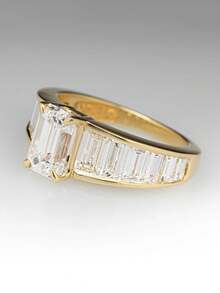 1pc Elegant Cubic Zirconia Ring, Women's Wedding Anniversary Accessory Gift - 1# - View 2