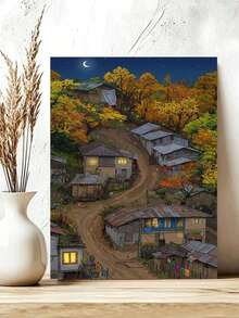 DIY Autumn Village Night View (Frameless Or Framed 8x12 / 16x20 Inches) Paint By Numbers Kit(Acrylic) Arts & Crafts For Adult Beginners, Home Wall Decor, And Creative Holiday Gifts For Everyone - Sets - View 4