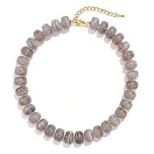 Colorful Chunky Bead Necklace, Acrylic Colorful Beads Personalized Necklace, Adjustable Summer Beach Jewelry Gift, Suitable For Women. - Mist Gray - View 39