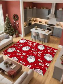 1pc 3D Embossed Non-Slip Cute Santa Claus HO! Doormat, Christmas Decoration Essential, Suitable For Entryway, Study, Bedside, Floor Mat, Outdoor, Easy To Clean, Non-Slip, Quick Dry, All Season Use, Washable - A - View 6