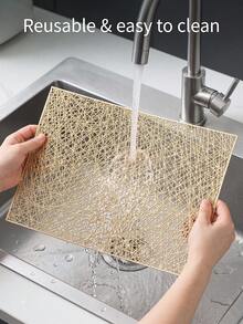 2-12pcs Gold Line Placemats, PVC Material Minimalist Style Foil Stamped Vase Mat, Washable, Easy To Clean, Wipeable, Non-Slip, Heat Resistant, Table Mat, Suitable For Room Decor, Home Table Decor, Home Decoration, Ideal For Holidays, Parties, Birthdays, Weddings And Dinners - Multicolor - View 4