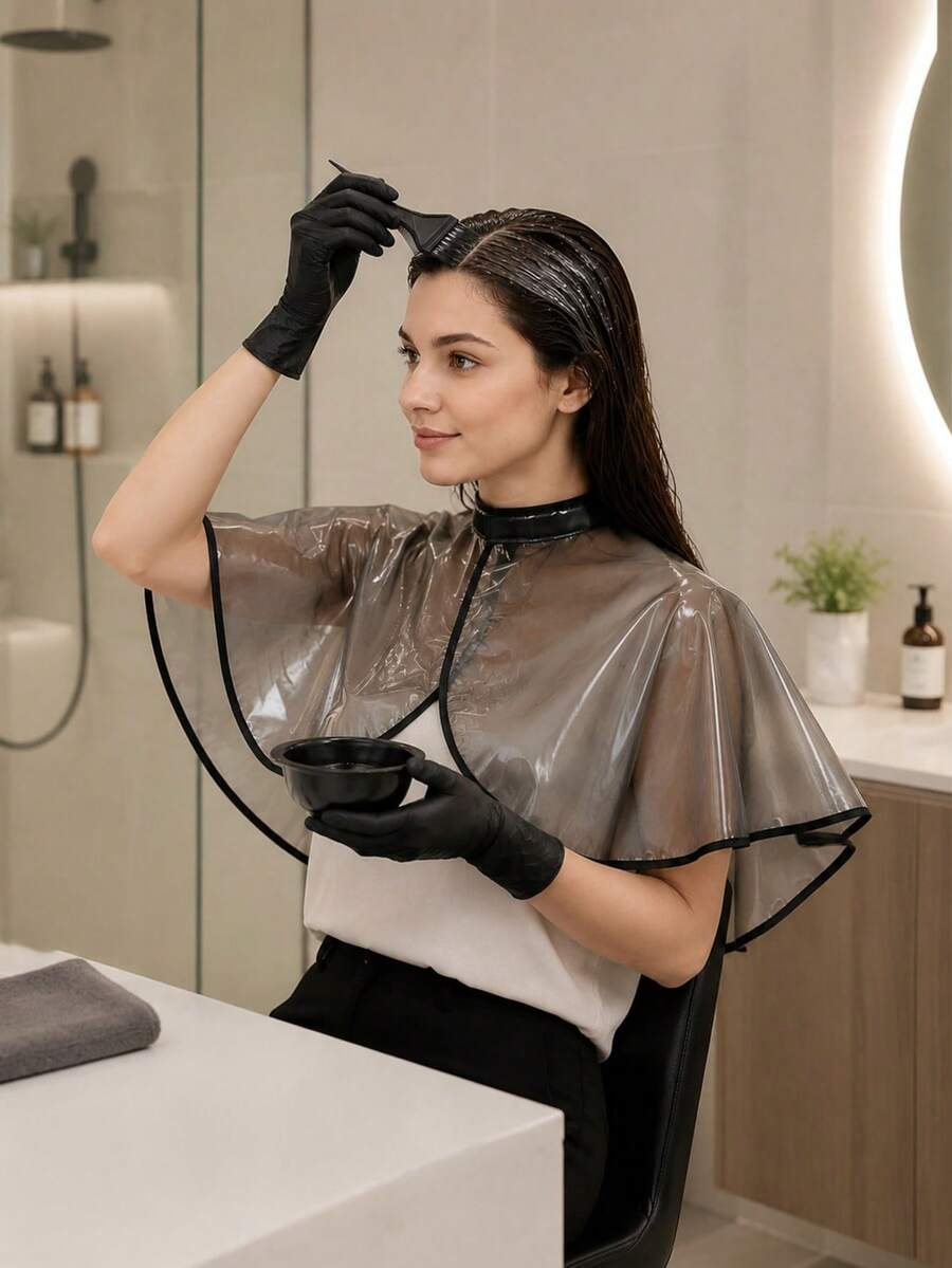 1件防水染髮護髮油處理披肩，美髮造型工具 - 均碼 - 查看 1