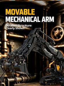 Building Blocks Excavator Construction Vehicle Model, Movable Mechanical Arm, 360° Rotating Workbench,STEM Engineering Bricks Toy For Kids Ages 6+, Assembly Building Set Gift For Teens & Boys - Multicolor - View 5