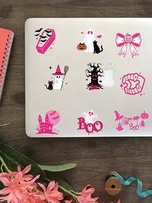 Kids 50Pcs Pink Cute Halloween Stickers DIY Scrapbooking Laptop Water Bottle Decorative Decals - Multicolor - View 3