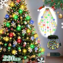 400/220 LED 聖誕瀑布樹燈，USB 供電 8 種模式 LED 錐形串燈，彩色節日裝飾，適用於室內/戶外花園派對婚禮聖誕節萬聖節，聖誕裝飾 - 彩色瀑布燈 - 查看 11