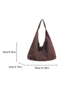 1pc Suede Women's Underarm Hobo Bag, Vintage Commuter Versatile Shoulder Bag, Suitable For Women's Shopping And Daily Use - Coffee - View 6