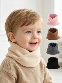 1pc Kids Solid Color Neck Warmer & Toddler Neck Warmer, Children's Scarf, Soft Winter Protective Ski Neck Gaiter, Suitable For Boys And Girls In Cold Weather - Crossover - View 2