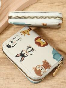 Fashion Animal Print Women's Wallet Credit Card Easy To Carry Universal Card Holder, Very Suitable For Outdoor, Travel, And Back To School Use - White - View 5