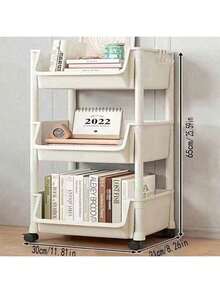4-Wheel Heavy Duty Mobile Storage Cart, White Plastic/Metal Frame, Multi-Layer Mobile Shelving, Space-Saving Organization Tool For Office, Garage, Bedroom, Durable Material, Easy To Assemble Cart Frame - Multicolor Large - View 17