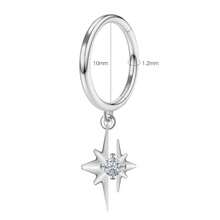 SWANJO 1pc Titanium Zirconia Hoop Earrings For Women Daith Cartilage Tragus Piercing Body Jewelry - TF650 - View 3