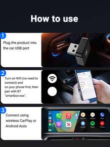XUDA 2in1 Wireless CarPlay & Android Auto Adapter – USB-C ,Supports Wireless Connectivity; Compatible With IOS 10+ And Android 11+ ,Enhances The In-Car Entertainment Experience – Cable-Free, Easy Setup, Superior Audio Output, And Stable Transmission. - A - View 3
