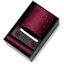 AlanKing Red Paisley Men's Tie Set, Perfect For Holiday Gifts And Wearing - Multicolor - View 8