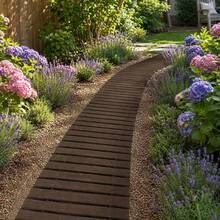 Supernic Portable Roll Out Garden Path, Foldable Wood Walkway Mat, Non-Slip Temporary Track For Lawn & Outdoor Events - Brown - View 10
