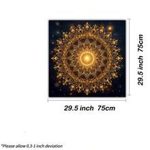 1PC Golden Mandala Galaxy Tarot Cloth, Sacred Geometry Altar Table Mat, Bohemian Wall Hanging Tapestry, Multipurpose Spiritual Divination Room Decor & Wall Hanging Tapestry, Witchy Spiritual Oracle Card Reading Mat Home Decor - Multicolor - View 7