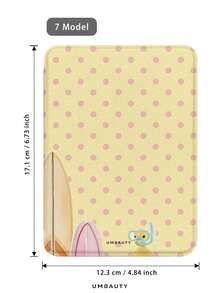 UMBAUTY Yellow And Pink Polka Dot With Diving Duck Pattern Protective Case For 7/6.8/6 Inch Kindle Paperwhite (12th/11th/10th/7th/6th/5th Gen - 2024) | Kindle Colorsoft Signature Edition E-Reader Accessory, Cute Minimalist Protective Case With Hand Strap, Suitable As A Gift For Colleagues And Friends - Multicolor - View 6