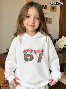 Children's Casual Fashion Hoodie: Loose Fit, Breathable Cotton, Fashionable For Daily Street Wear In Autumn And Winter - White - View 3