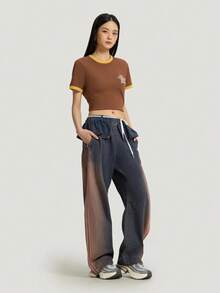 Adidas Originals Women's OG W TEE SS 2 Short Sleeve Knit Collarless T-Shirt TK3061 - Cocoa - View 7