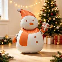 Large Matte Christmas Snowman Balloon, Christmas Party Decoration, Christmas New Year Party Winter Toy Snowman Balloon - Multicolor - View 2