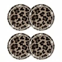 2/4pcs Leopard Print Rhinestone Fashion Car Coasters, Car Interior Decoration - Leopard Print Coasters - View 9
