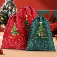 1/2pcs Christmas Drawstring Gift Bags, Red & Green Holiday Storage Pouches, Multi-Purpose Portable Packaging For Gifts And Holiday Storage, Suitable For Christmas Gifting And Party Favors - Multicolor - View 10