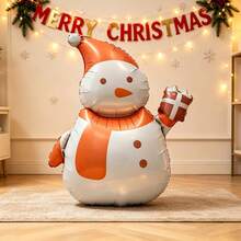Christmas Snowman Shaped Aluminum Foil Balloon Set, Holiday Party Atmosphere Decoration Props, Indoor Home Scene Decoration Inflatable Foil Balloons - Multicolor - View 3