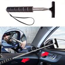 Telescopic Car Rearview Mirror Wiper, Extendable Handle Windshield Cleaner With Defogging & Water Scraping Functions, Portable Rainy Day Essential For Cars, SUVs & Trucks, Easy To Clean , Universal Auto Accessory For Driving In Rain, Fog & Snow - A - View 5