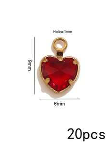 20Pcs Heart Rhinestone Charms,304 Stainless Steel Multicolor Rhinestone Pendants,Charms For Jewelry Making,Diy Necklace Bracelet Making Supplies - Rhinestone Pendant - View 9