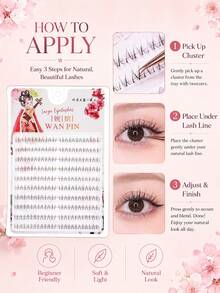 WANPIN WAN PIN Zhaojun 10-Row Natural Lower Eyelashes, 6mm B-Curl Fine Cluster False Eyelashes, Lightweight Soft And Slender, Creating Defined Single Lash Look, Seamless Comfortable Fit, Suitable For Daily Natural Eye Makeup - C - View 3