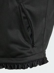 Adidas Originals Women's ORIGINALS PLEATED FIREBIRD TRACK TOP Funnel Neck Sports Jacket LG4308 - Black and White - View 5