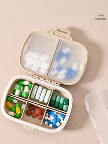 Portable Sealed Pill Box With "Pill Bag" Text And 3 Pill Icons, Fits Easily In Pocket, Handbag And Wallet, 8-Compartment Medication Storage Box, Nurse's Day Gift Choice, Portable Medication Manager For Daily, Outdoor And Dorm Use, Multi-Functional Fabric First Aid Bag Designed For Health-Conscious Frequent Travelers, Suitable For Travel And Outdoor Activities - Multicolor - View 4
