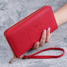 Korean Style 2023 New Women's Long Zipper Wallet, Multifunctional Versatile Leather Clutch, Large Capacity Phone Purse - Multicolor - View 13