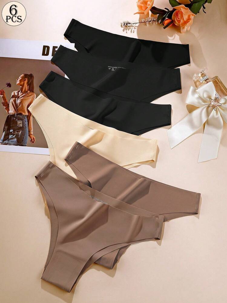 Aofeiqike 6件組女款冰絲內褲，性感中腰三角無痕內褲，柔軟親膚，適合運動、瑜珈與日常穿著 - 彩色 - 查看 12