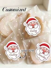 Customized Santa Claus Stickers, Name Stickers, Gift Packaging Stickers, Candy And Snack Packaging Stickers, Christmas Decorations, Gifts, Suitable For Water Bottles, Computers, Storage Boxes - Multicolor - View 9