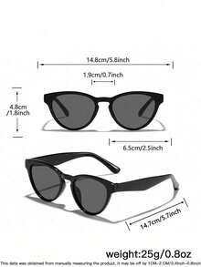 1PC Kids 3-8Y Solid Black Round‑Cat Eye Glossy Plastic Frame Light‑Weight Fashion Eyeglasses, Casual Outdoor All‑Season Party Accessory - Multicolor - View 10