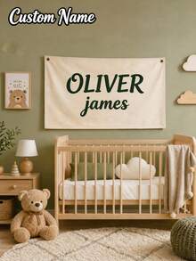 Personalized Canvas Name Banner, Customizable With Your Name, Room Decor Hanging Cloth, Fabric Letter, Letter Room Decor Sign, Birthday Party Banner, Christmas Party Decoration - Multicolor - View 1