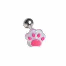 Multi-Color Cute Cat Paw Stainless Steel Tongue Stud Resin Piercing Jewelry Unisex - Multicolor - View 23