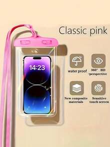1pc Waterproof Phone Pouch, PVC Transparent Sealable Touchscreen, Full View Full Coverage Style Portable Swimming/Surfing Phone Case, Multicolor - Multicolor - View 8