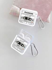 1件復古Walkman卡帶圖案藍牙耳機保護殼，復古卡式錄音機印花設計，附銀色耳機殼掛鉤，全包防摔透明軟殼，適合情人節、復活節、母親節、感恩節、聖誕節、新年、生日、返校季送禮；相容耳機1/2/3/4/Pro/Pro2/Pro3/Pro4，Ins復古數位配件，送給她的禮物，送給他的禮物 - 彩色 - 查看 11