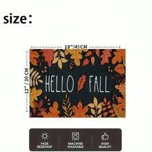 1/4/6件組 秋季系列 Hello Fall 黑色背景秋葉圖案印花餐墊,耐熱桌面保護墊,適用於居家廚房、餐桌、派對場景裝飾 - 彩色 - 查看 6