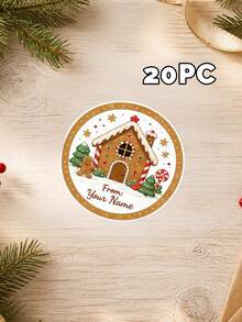 11/20/40 buah Stiker Kado Natal Bulat dengan Teks Kustom Personalisasi, Stiker Nama Kustom, Stiker Label Nama Perekat, Pola Santa, Rusa Kutub, Manusia Salju, dll., Pembungkus Kado Natal, Hadiah untuk Keluarga, Teman, dan Pecinta, Pembungkus Kotak Kado, Amplop, dan Tas Kado - MultiWarna - View 25