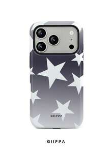GIIPPA 1pc Blue Gradient Background With White Star Pattern Design, Phone 17 Pro Max Phone Case, Compatible With Phone 16 Pro Max, 15 Pro Max, 14 Pro Max, Korean-Style High-End Fashionable And Fun Phone Case, Suitable For 11/12/13/14/15/16 Pro Max Plus, Elegant Design For Men And Women, Perfect Gift For Girlfriend On Christmas, Valentine's Day, Easter, Wedding Season And Birthday! - Multicolor - View 1