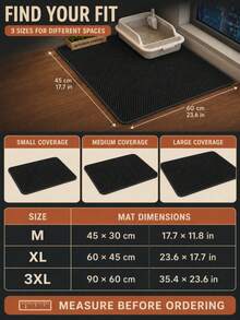Thickened & Enlarged Multi-Size Cat Litter Mat, Double-Layer Waterproof Cat Litter Pad Suitable For Small, Medium And Large Litter Boxes, Washable Cat Litter Cleaning Mat, 1.2cm Thick Cat Litter Box Mat - Multicolor - View 4