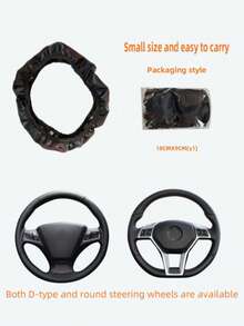 1pc Universal Size Premium Genuine Leather Steering Wheel Cover, With Inner Ring, Comfortable Grip, Long-Lasting Protection For Your Steering Wheel, Fits 14.5-15 Inch Steering Wheels, Unisex Car Interior Accessory, Suitable For All Seasons - Multicolor - View 11