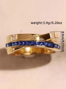 1pc Elegant Cubic Zirconia Ring, Women's Wedding Anniversary Accessory Gift - 2# - View 6