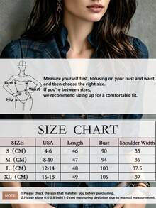 Women's Vintage Plaid Double Breasted Vest For Autumn Winter Sleeveless Lapel Jacket Fall Casual Western Going Out Tops - Navy Blue - View 7
