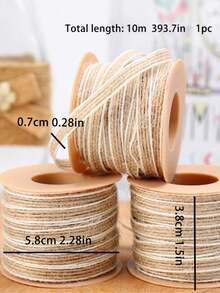 Vintage Jute Rope Gift Packaging Ribbon Bow Handmade Jute Rope Burlap Party Wedding Decoration Supplies, Christmas Valentine's Day - Multicolor - View 9