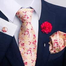 AlanKing Paisley Men's Tie Set, Perfect For Parties And Proms - Multicolor - View 14
