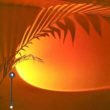 1pc USB Powered Sunset Projection Lamp, Flexible Gooseneck Multi-Color LED Atmosphere Light, Portable Wall Projection Night Light, Suitable For Bedroom, Photography, Party, Home Decor Gift - Multi-color light - View 2