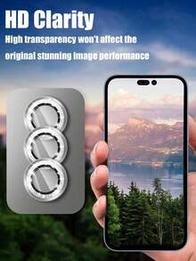 6pack-Silver Glitter Decorative Lens Protector, 9H Hardness, High Definition Anti-Loss Anti-Drop Lens Cover, Ultra-Thin Invisible Glass, Does Not Affect Shooting Quality, Compatible With IPhone UItra/18 Promax/18 Pro/18/17 Pro Max/17 Pro/17Air/17/16 Pro Max/16 Pro/16 Plus/16/15 Pro Max/15 Pro/15 Plus/15/14/13/12 And Other Models. - Silver - View 7